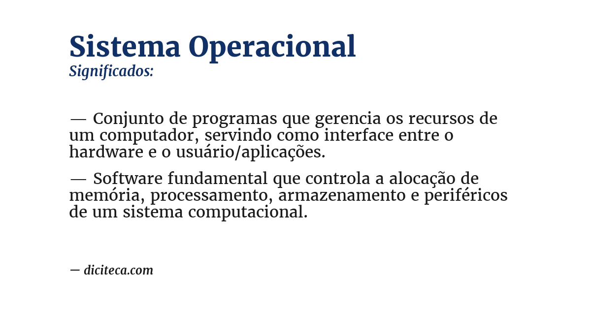 Significado de sistema operacional