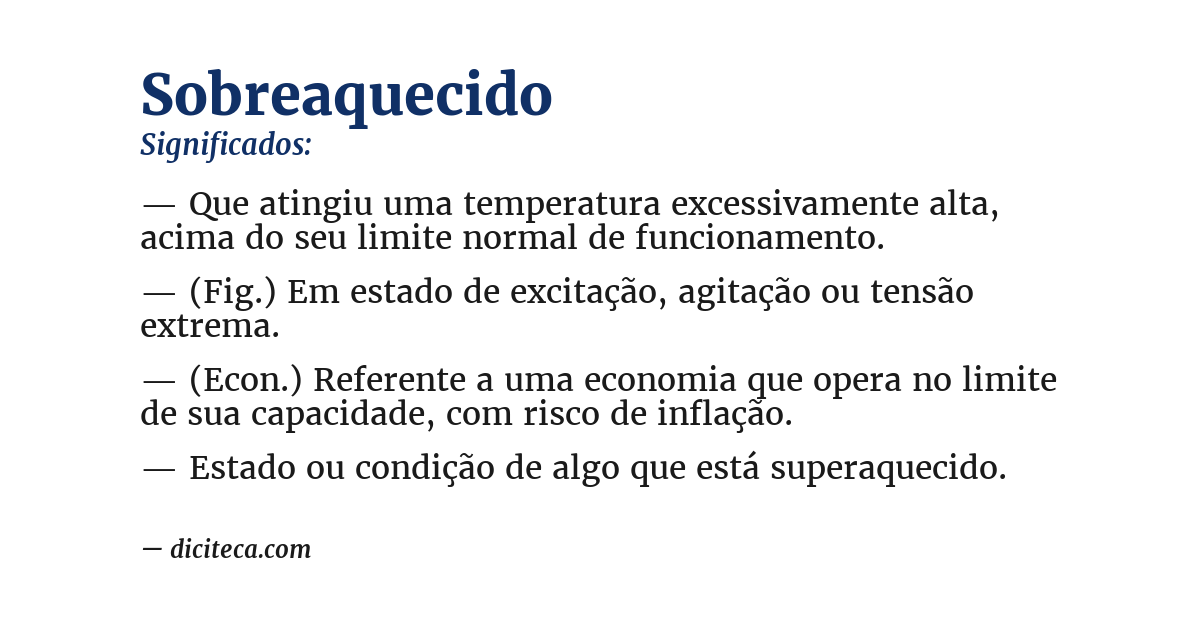Significado de sobreaquecido