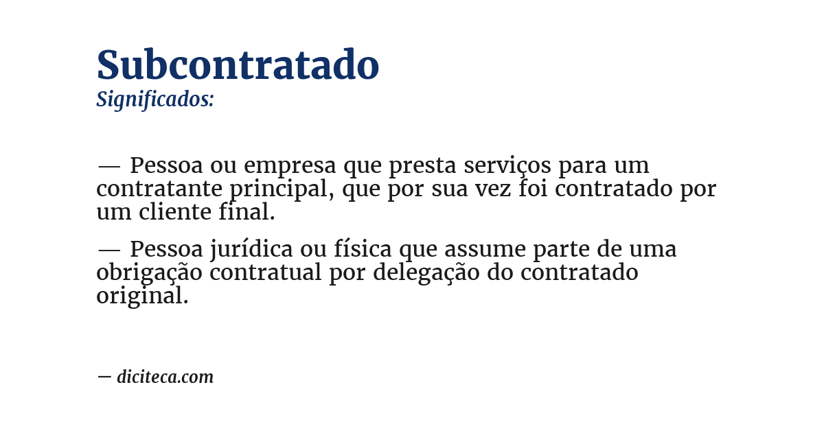 Significado de subcontratado