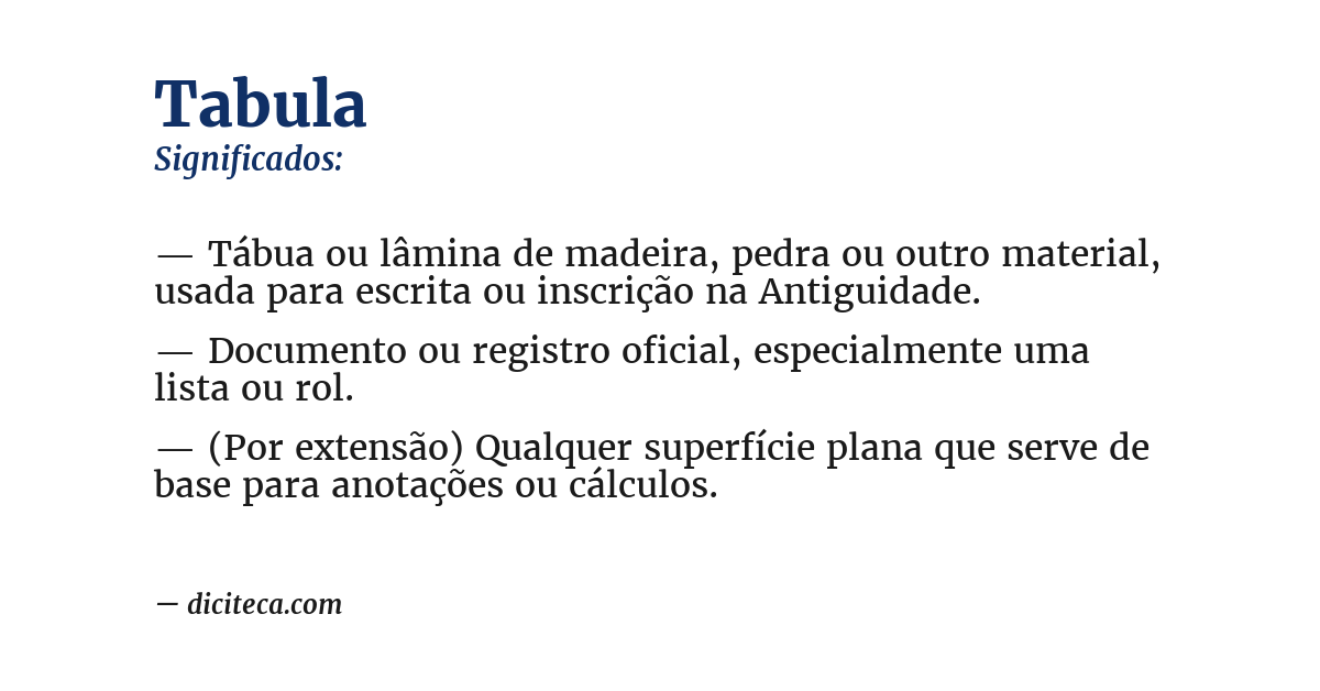Significado de tabula