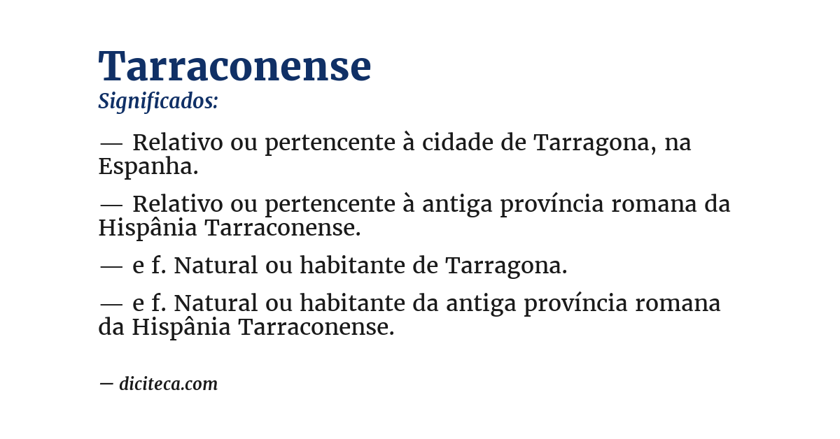 Significado de tarraconense