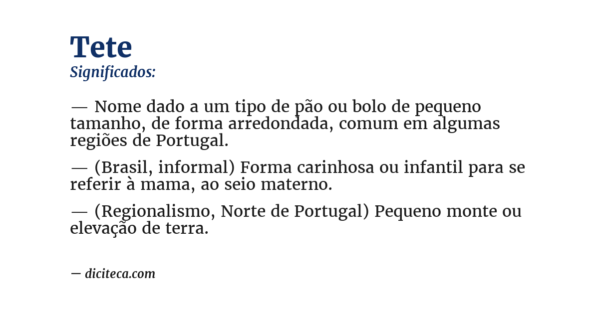 Significado de tete