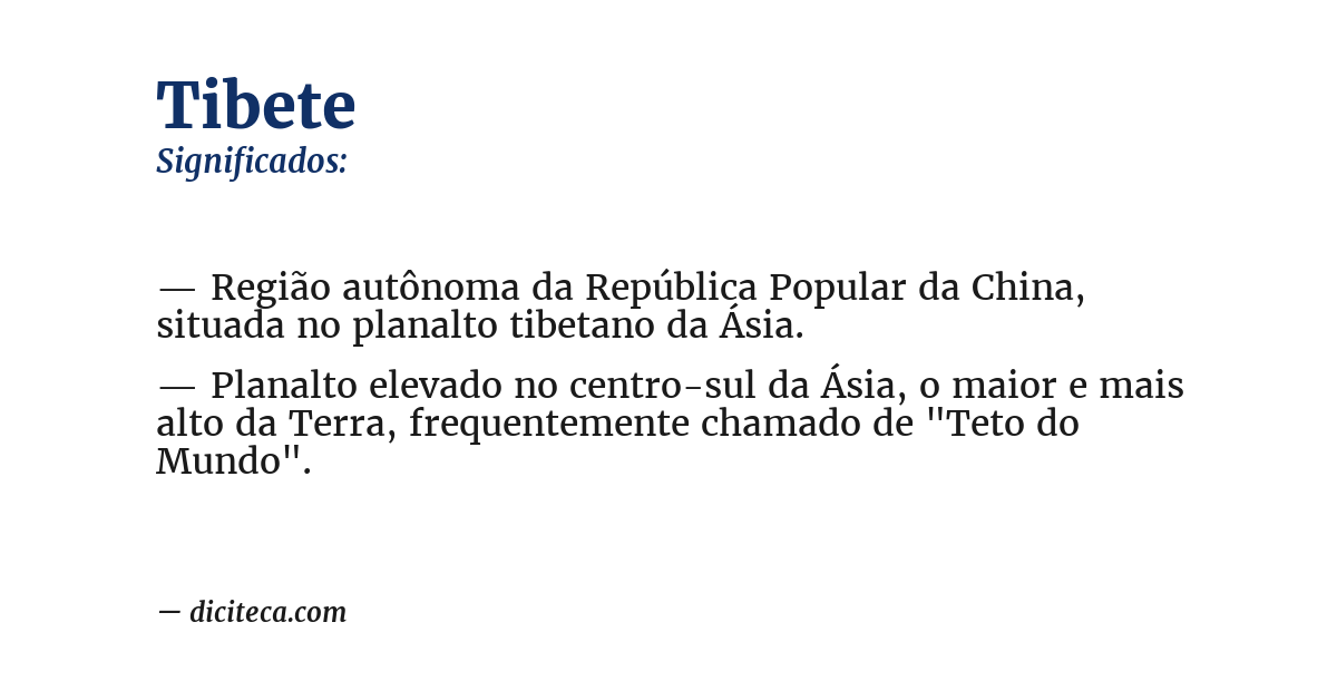 Significado de tibete