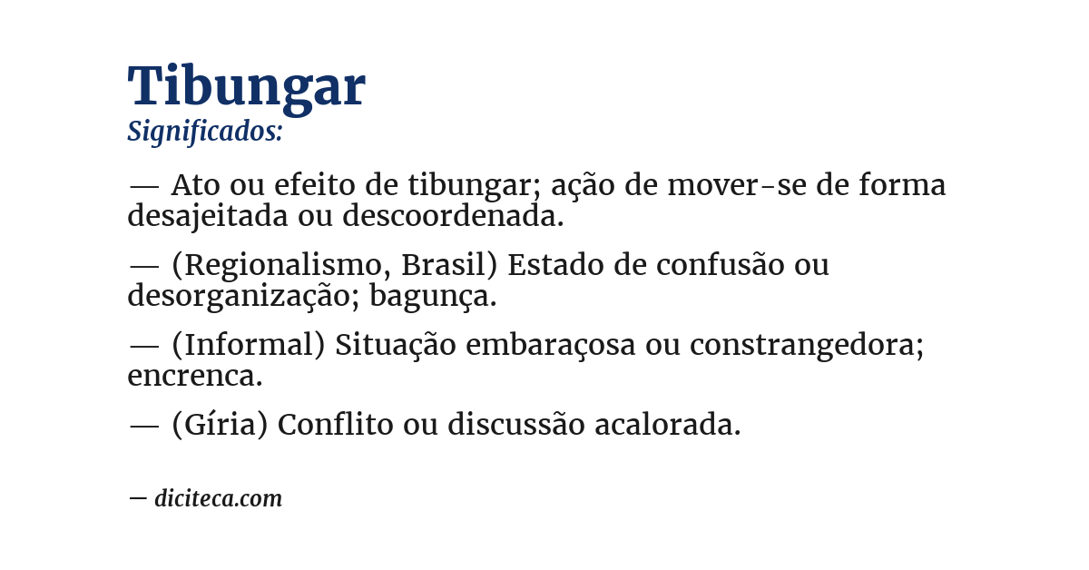 Significado de tibungar
