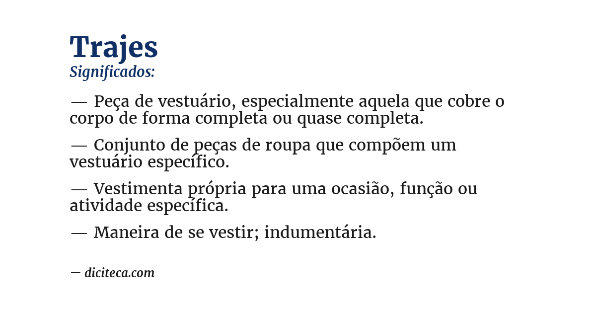Significado de trajes