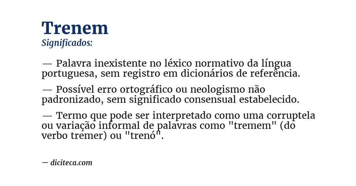 Significado de trenem