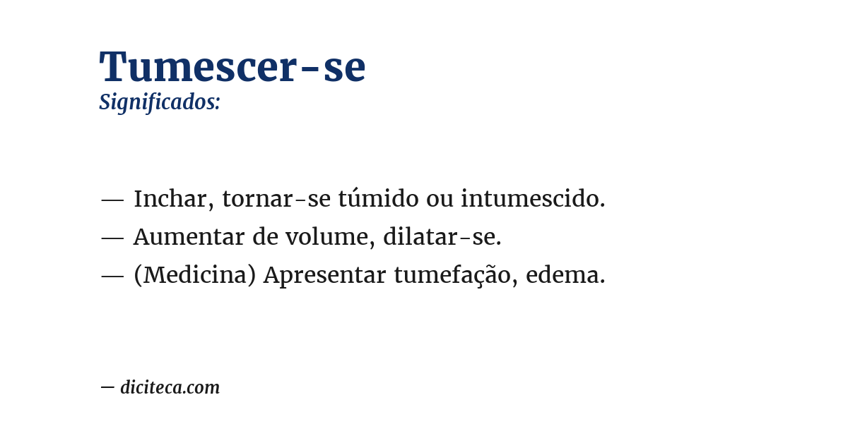 Significado de tumescer-se