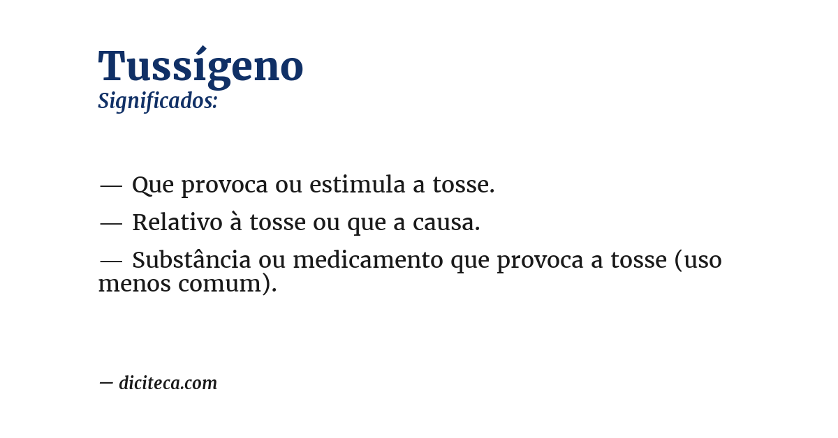 Significado de tussígeno