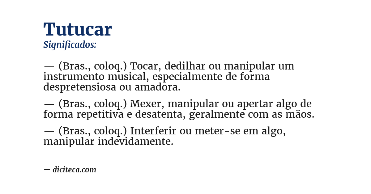 Significado de tutucar