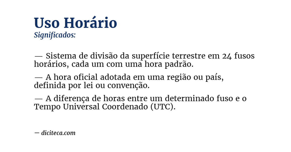 Significado de uso horário