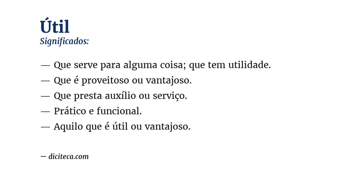 Significado de útil