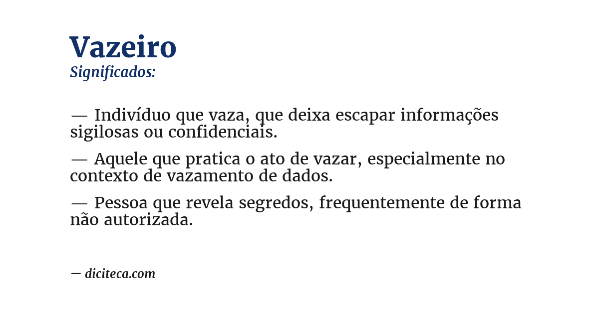 Significado de vazeiro