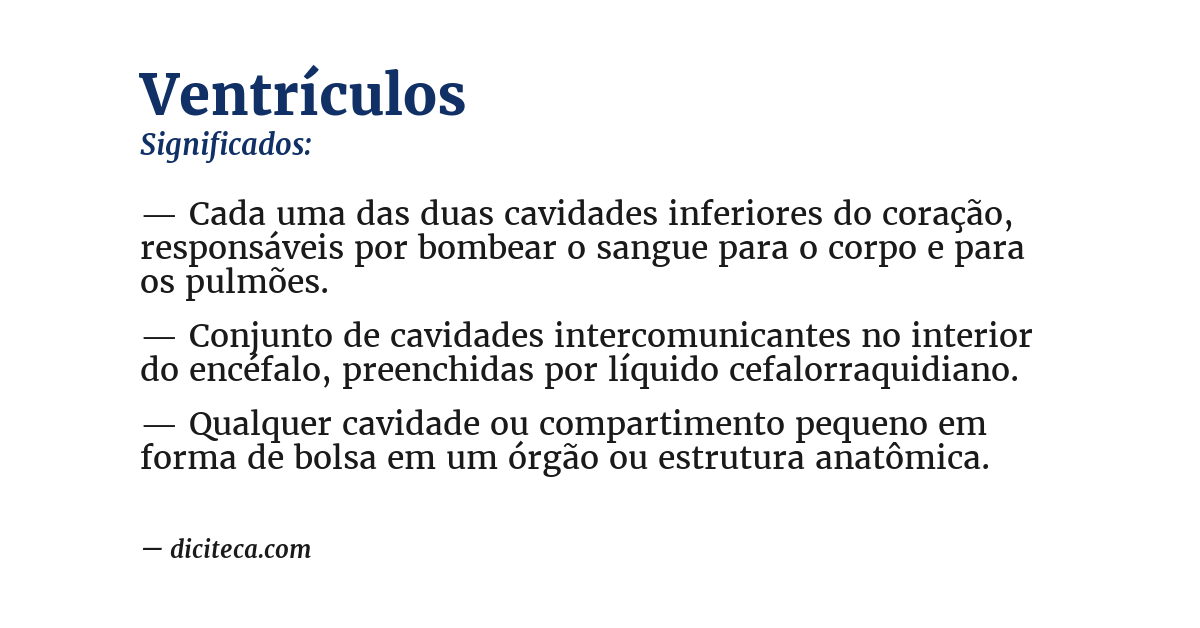 Significado de ventrículos