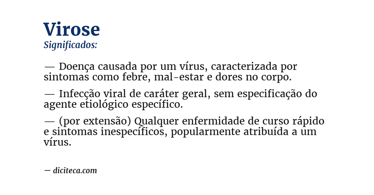 Significado de virose