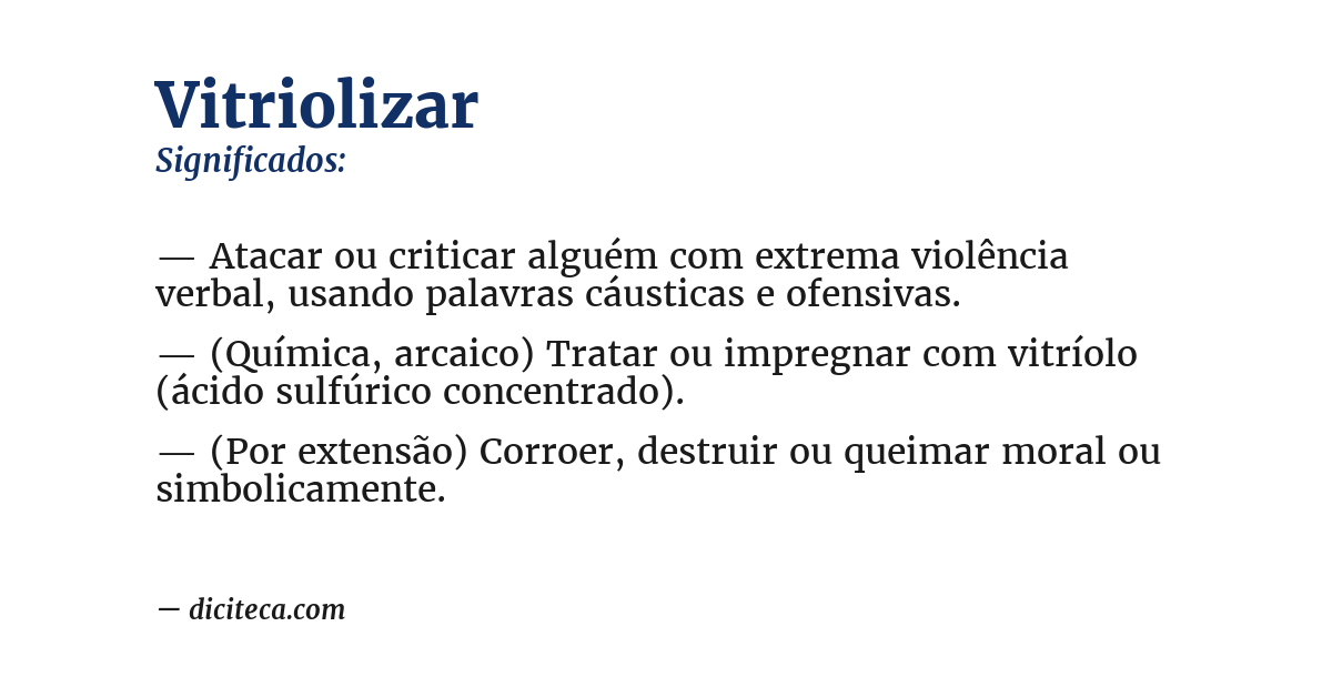 Significado de vitriolizar