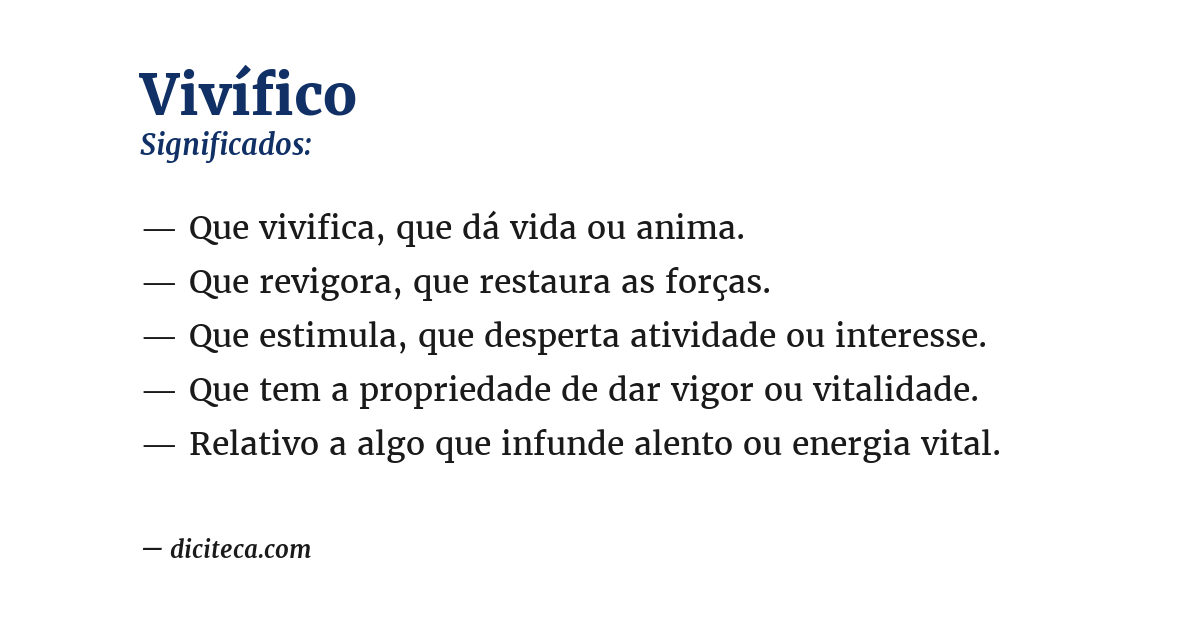 Significado de vivífico