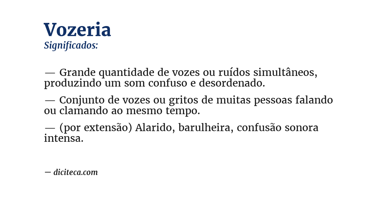Significado de vozeria