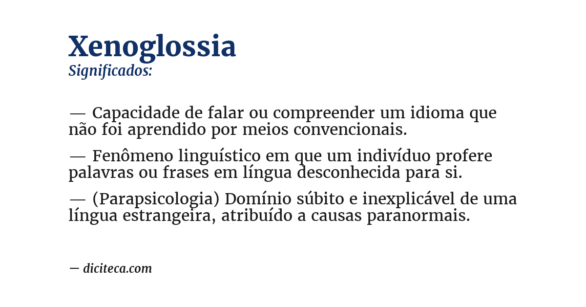 Significado de xenoglossia