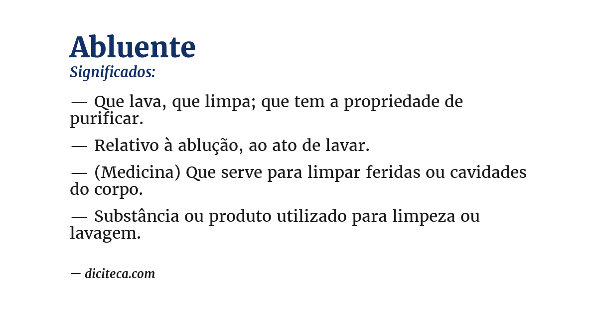 Significado de abluente