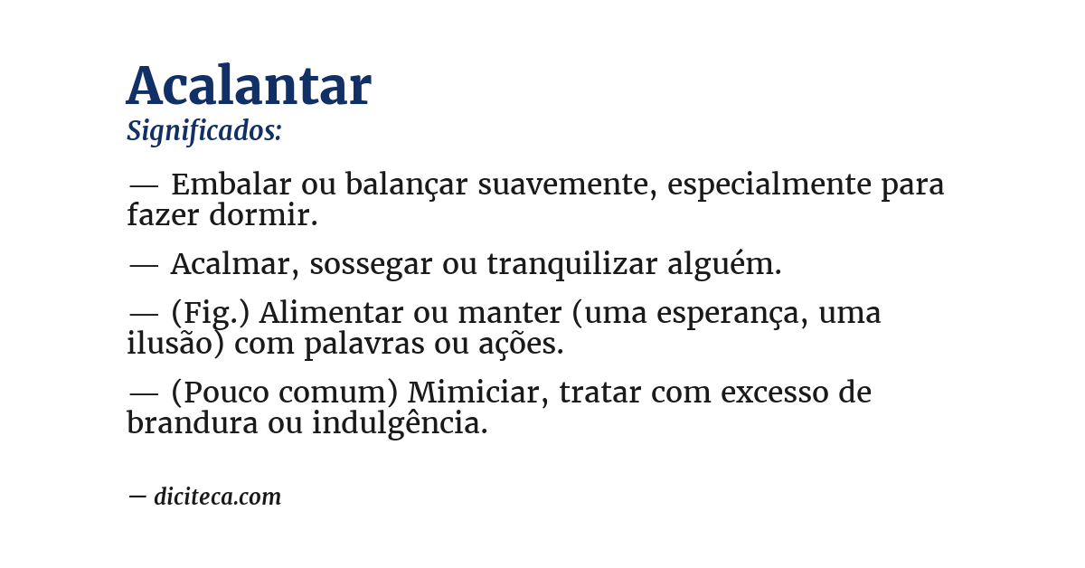 Significado de acalantar