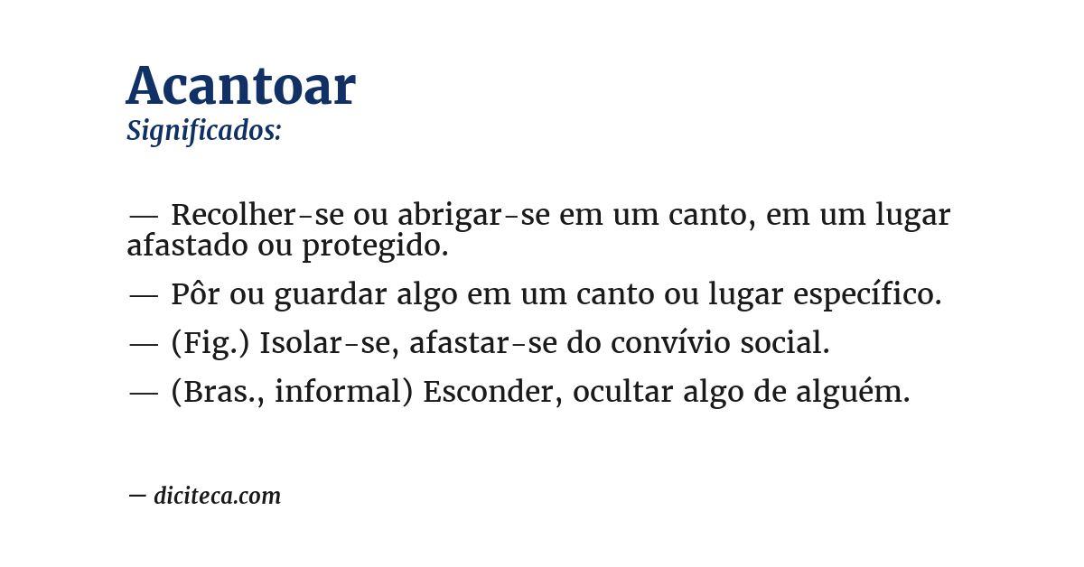 Significado de acantoar