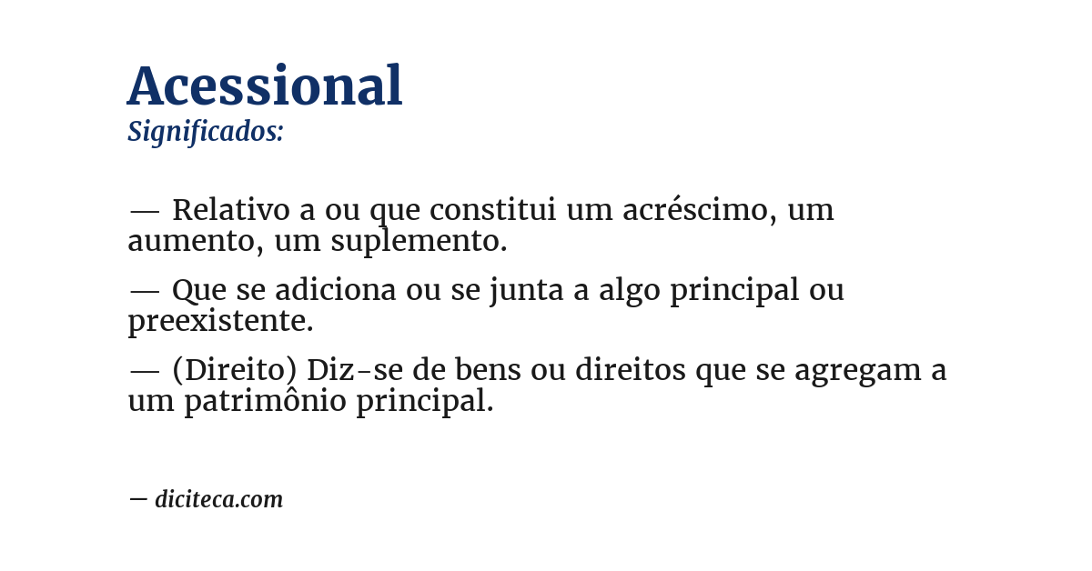 Significado de acessional