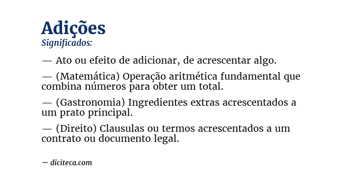 Significado de adições