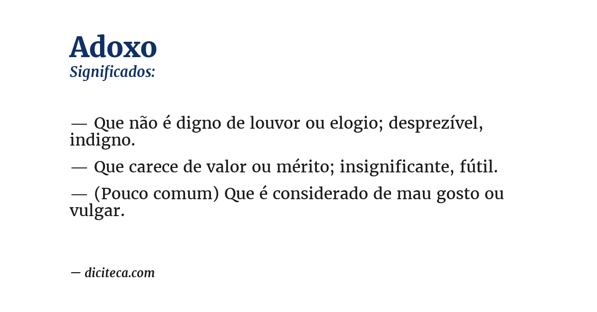 Significado de adoxo