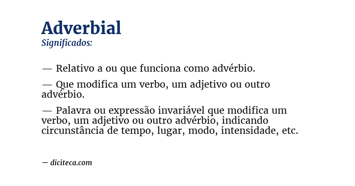 Significado de adverbial