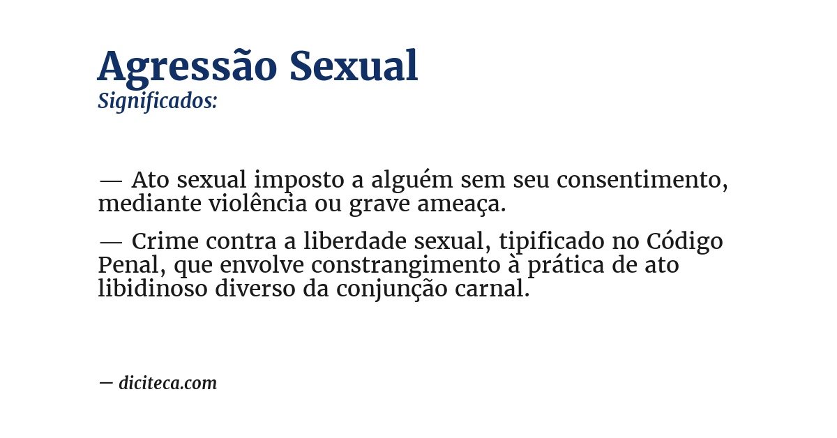 Significado de agressão sexual