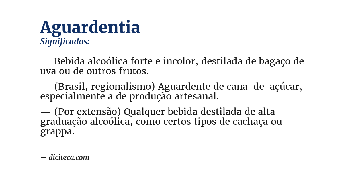 Significado de aguardentia
