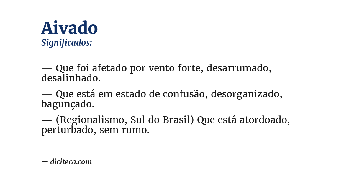 Significado de aivado