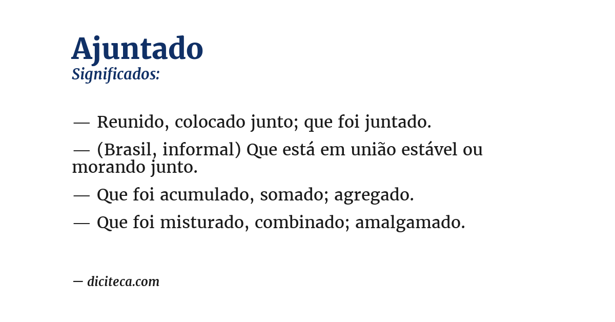 Significado de ajuntado