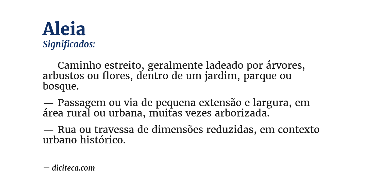 Significado de aleia