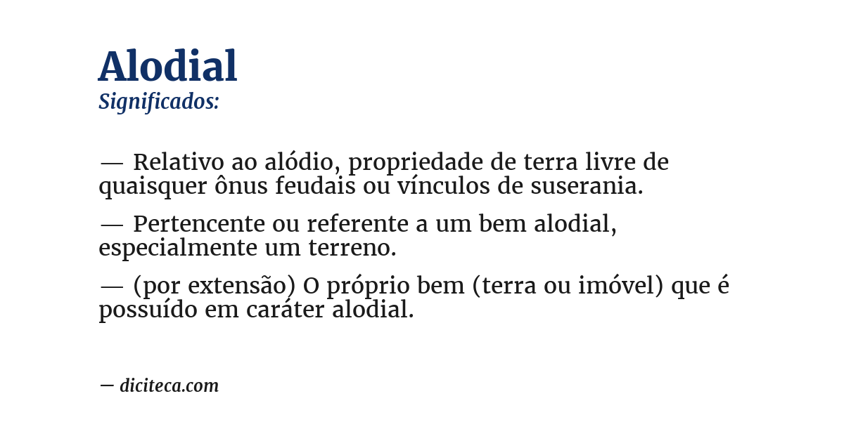 Significado de alodial