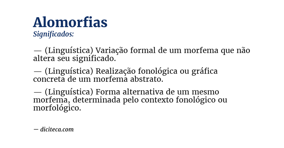 Significado de alomorfias