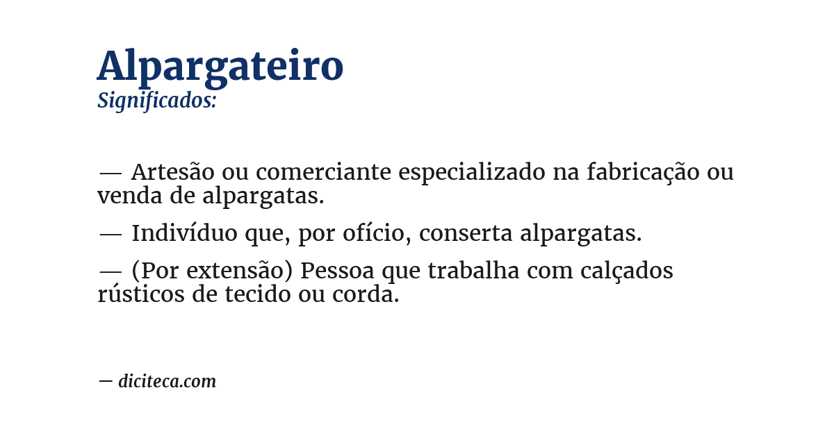Significado de alpargateiro