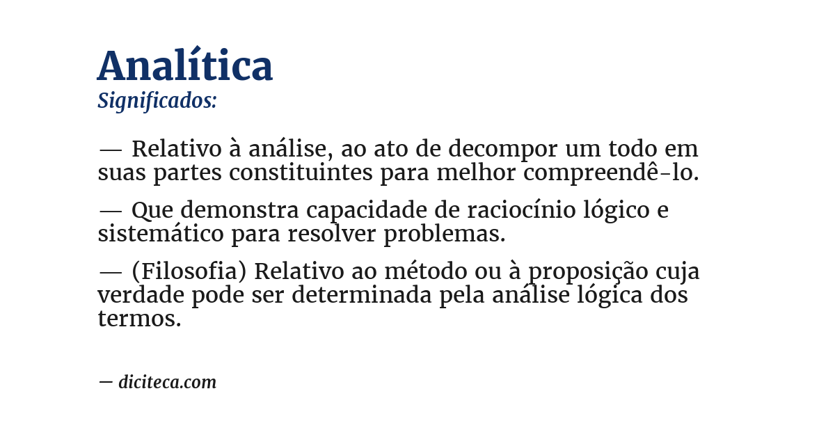 Significado de analítica