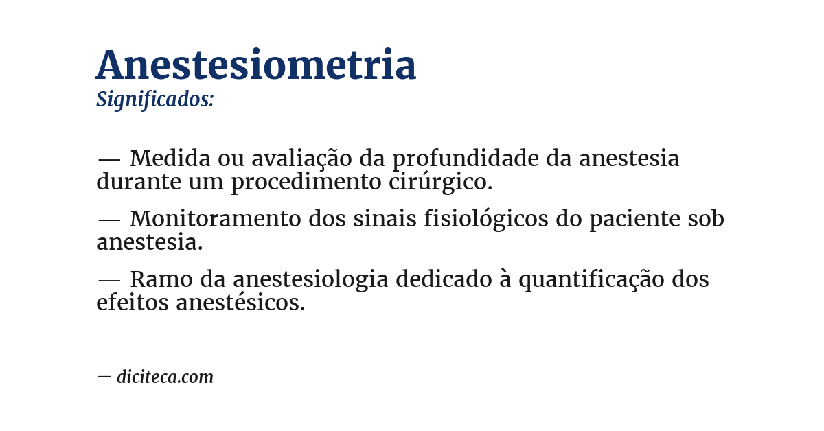 Significado de anestesiometria