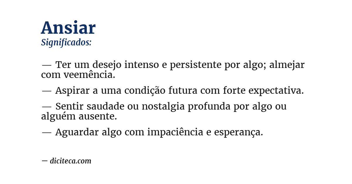 Significado de ansiar