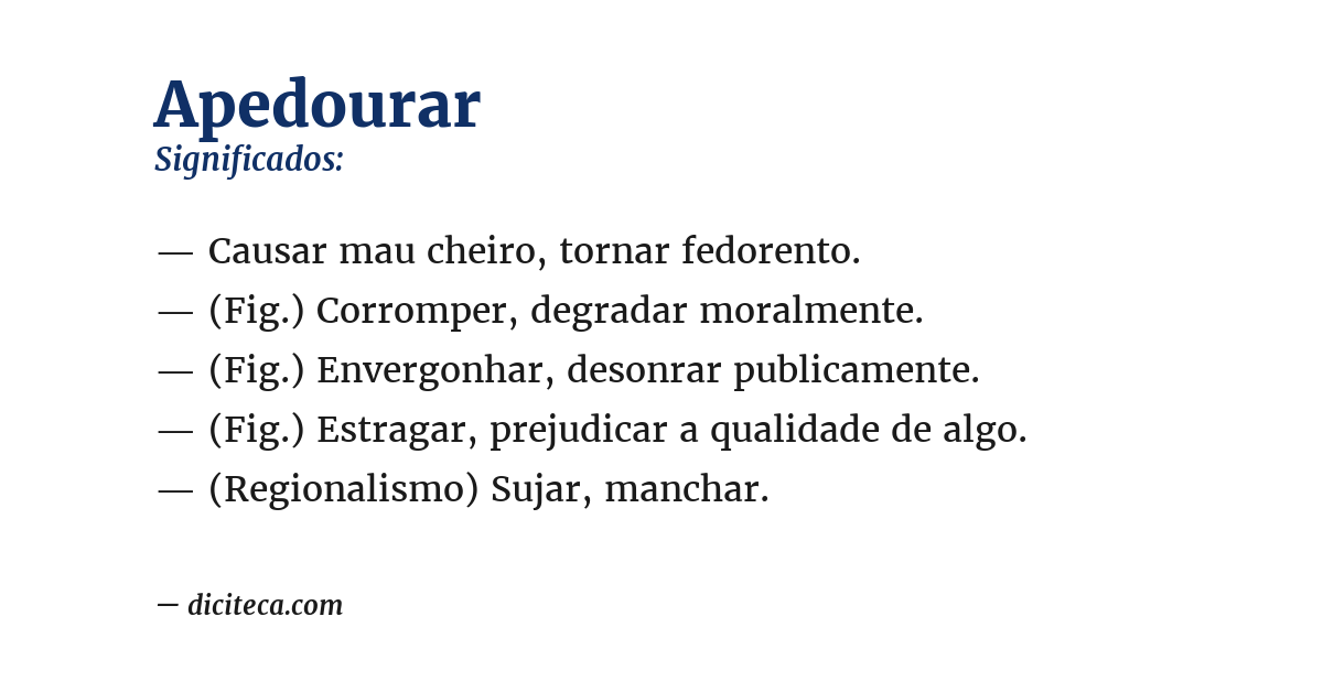 Significado de apedourar