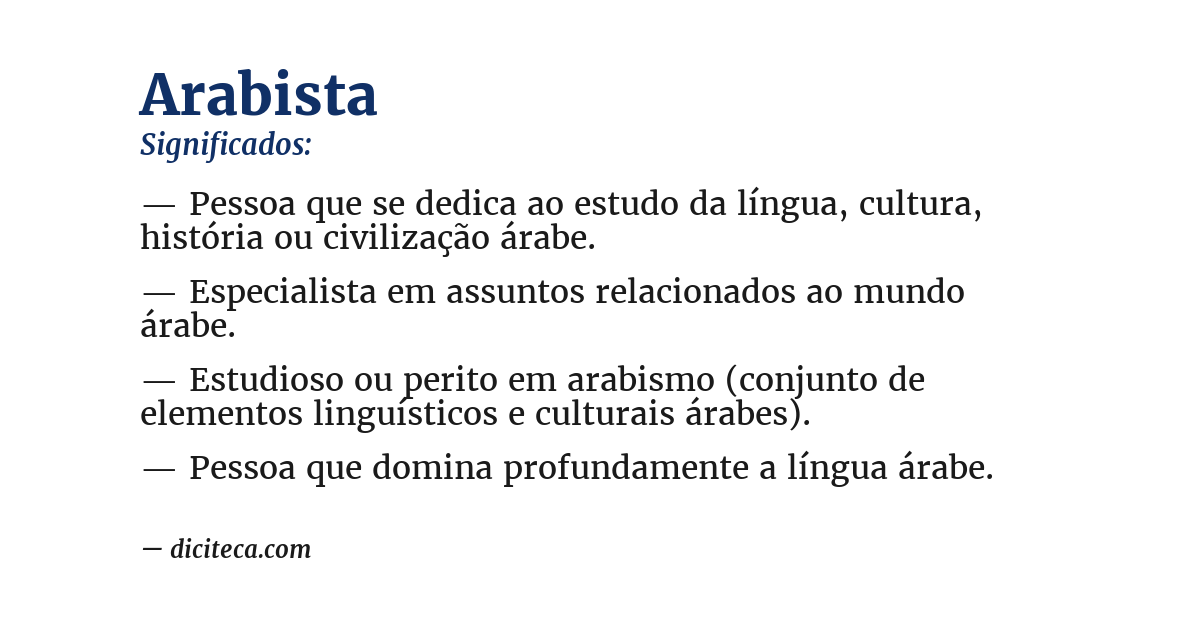 Significado de arabista