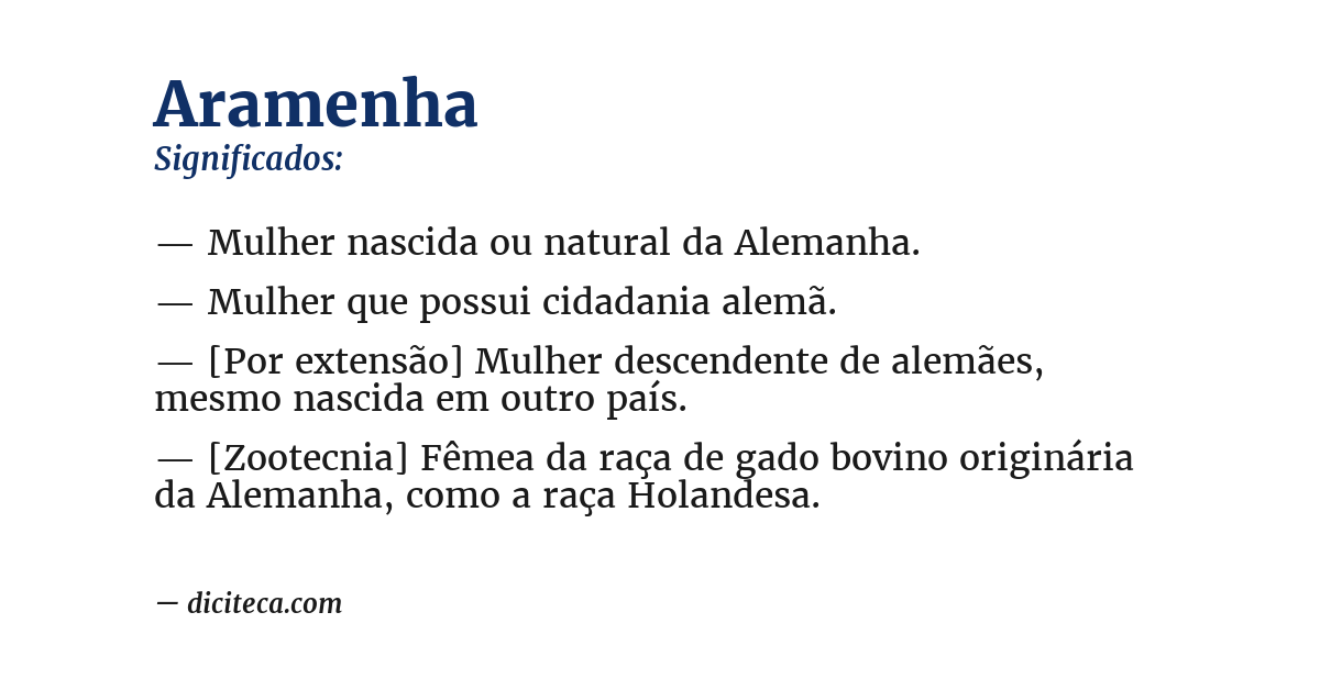 Significado de aramenha