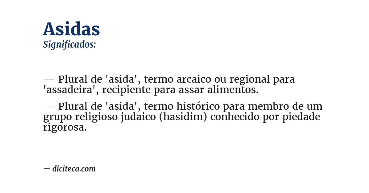 Significado de asidas