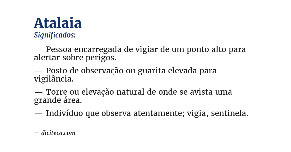 Significado de atalaia