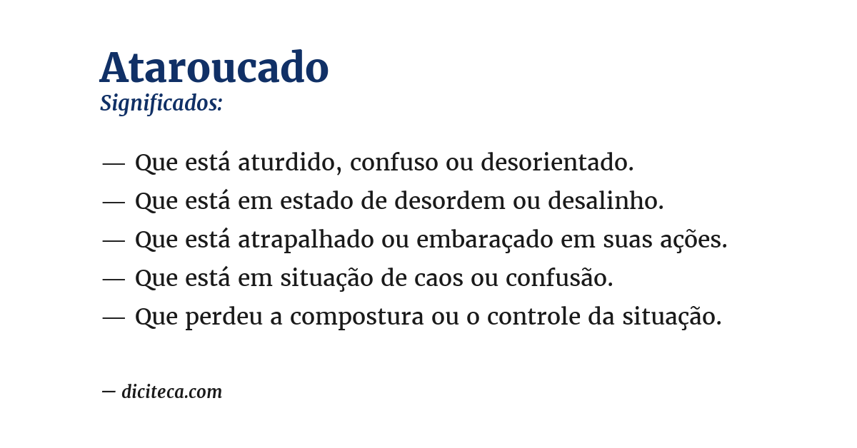 Significado de ataroucado