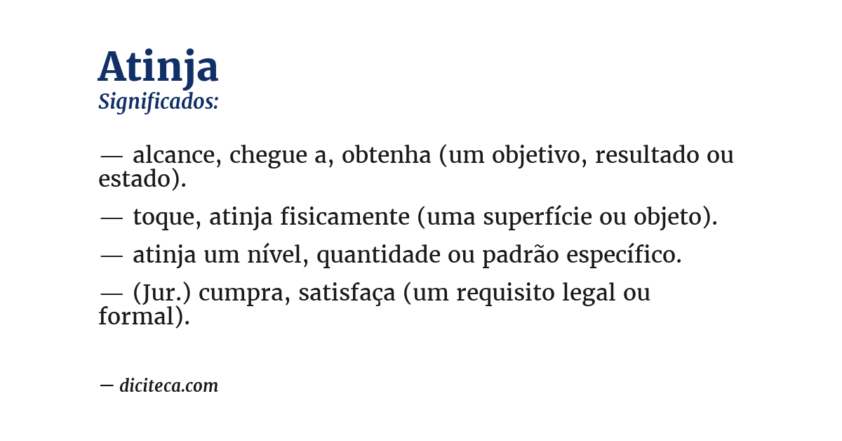Significado de atinja