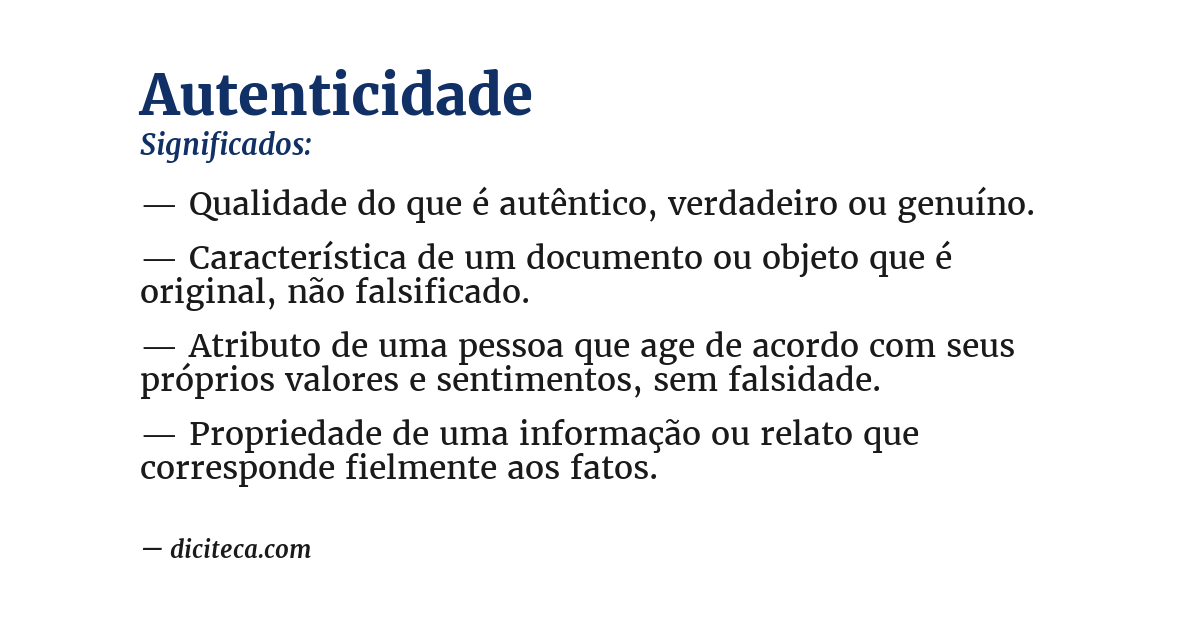 Significado de autenticidade