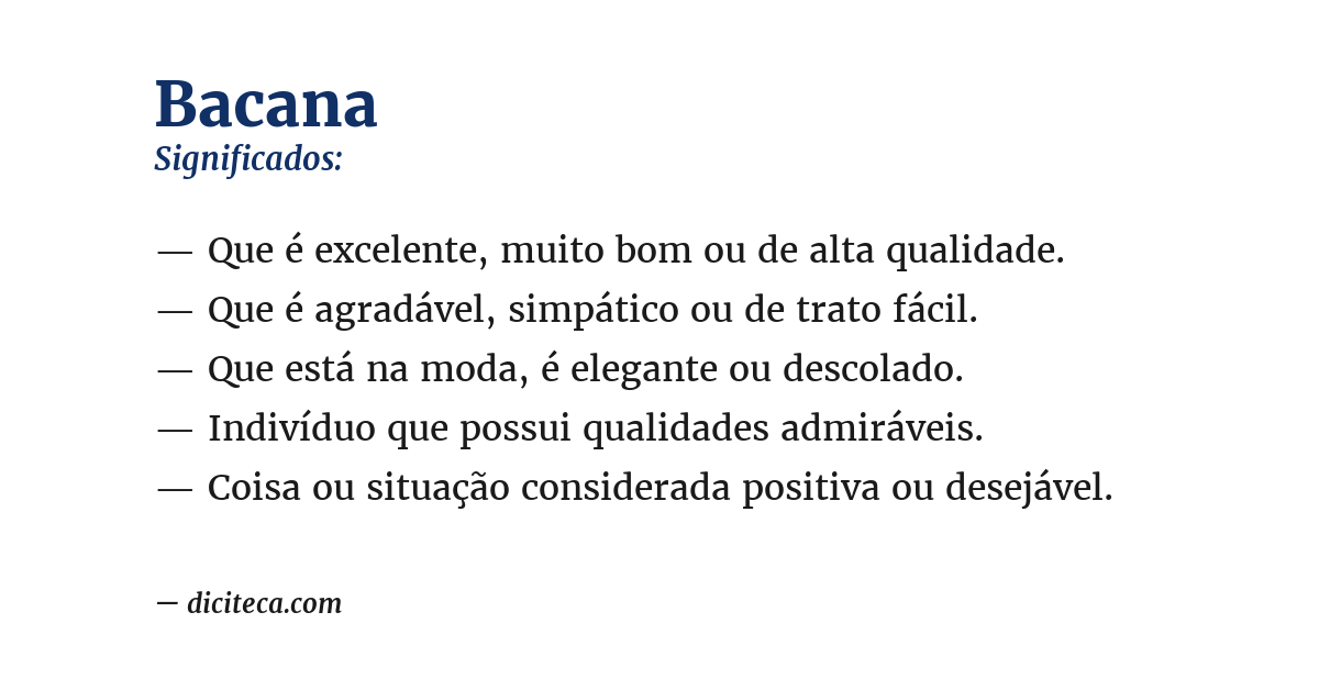Significado de bacana