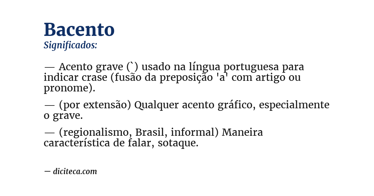 Significado de bacento